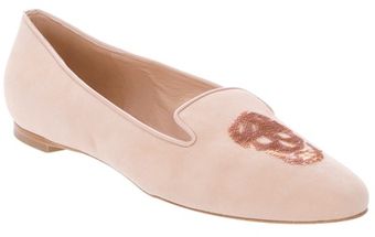 Alexander McQueen Skull Sequin Slipper Shoe - Lyst