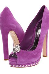 Alexander McQueen Barnacle Skull Peep Toe Platform Pump