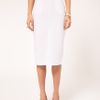 Asos Collection Asos Linen Button Detail Pencil Skirt in White - Lyst