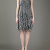 Burberry Prorsum Ruched Strapless Dress in Gray (grey) - Lyst