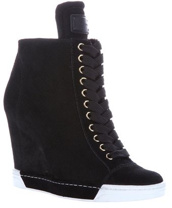   Suede Wedge Ankle Boots 