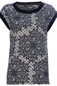 Dolce & Gabbana Lace Print Top - Lyst