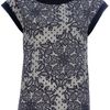 Dolce & Gabbana Lace Print Top in Gray (black) - Lyst