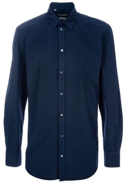 Dolce & Gabbana Cotton Shirt in Blue for Men - Lyst