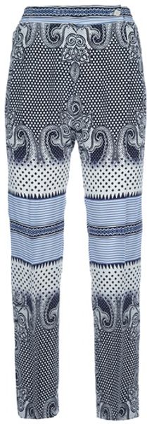 Etro Printed Trousers in Blue - Lyst