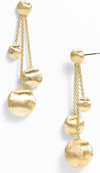 Marco Bicego Africa Gold Triple Drop Earrings in Gold (yellow gold) - Lyst