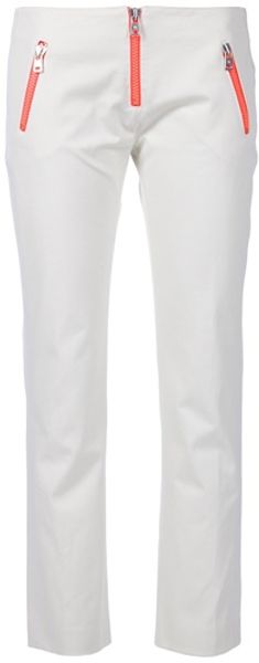 Mcq By Alexander Mcqueen Cropped Cotton Trouser in White - Lyst