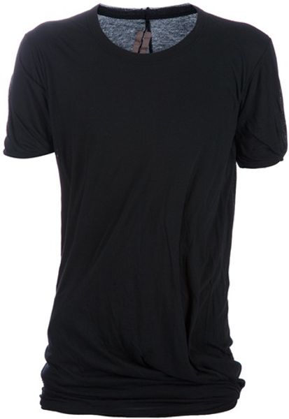 Rick Owens Double Layer Tshirt in Black for Men - Lyst