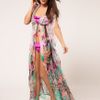 River Island Cream Lily Print Maxi Kaftan in Beige (cream) - Lyst