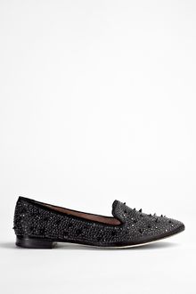 Sam Edelman Black Adena Stud Satin Smoking Slipper - Lyst