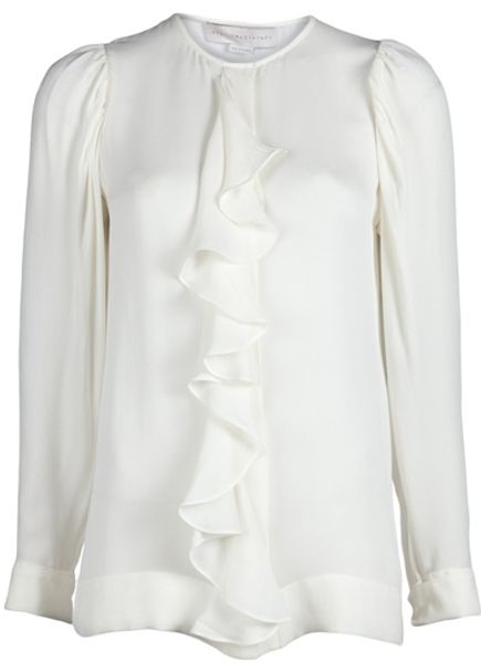 Stella Mccartney Drape Flutter Shirt in White - Lyst