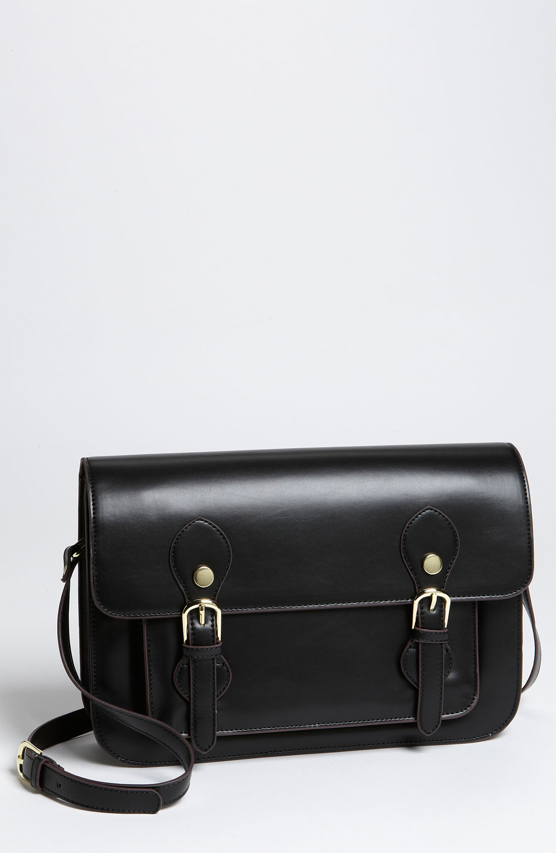 black leather steve madden purse