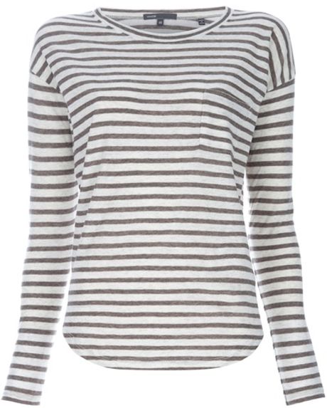 Vince Fisherman Stripe Top in White - Lyst