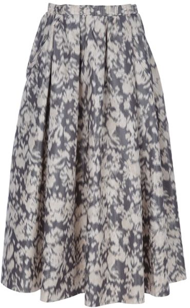 Acne Romantic Print Skirt in Gray (grey) - Lyst