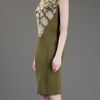 Alexander Mcqueen Intarsia Knit Dress in Khaki - Lyst