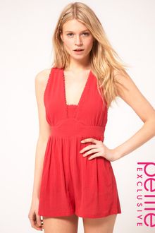 ASOS Collection Asos Petite Exclusive Playsuit in Cheesecloth - Lyst