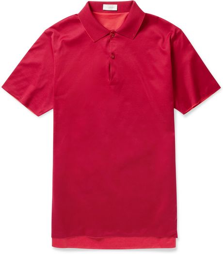 Balenciaga Reversible Slimfit Cotton Polo Shirt in Red for Men - Lyst