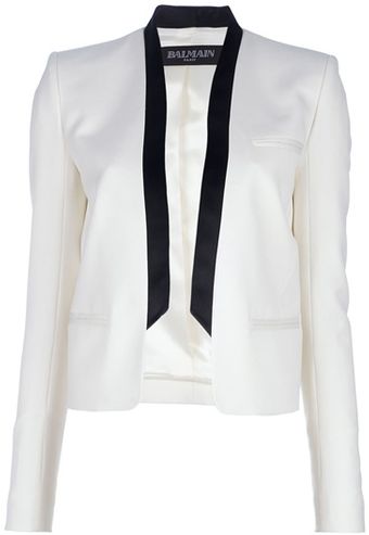 Balmain Contrast Lapel Jacket - Lyst