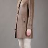 Burberry Single Breasted Leather Coat in Brown - Lyst