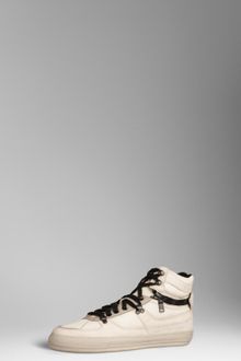 Burberry Zip Top Leather Trainers - Lyst