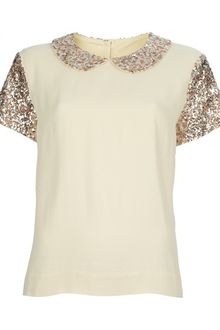 By Malene Birger Sequin Blouse - Lyst