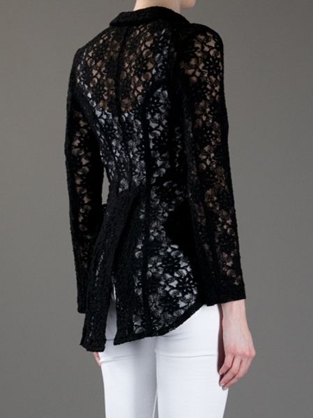 Comme Des Garçons Lace Jacket in Black | Lyst