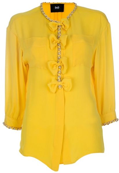 D&g Chain Detail Blouse in Yellow - Lyst
