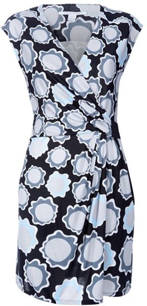 Diane Von Furstenberg Printed Dress in Gray (black) - Lyst