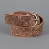 Diesel Black Gold Studded Leather Belt in Brown for Men - Lyst