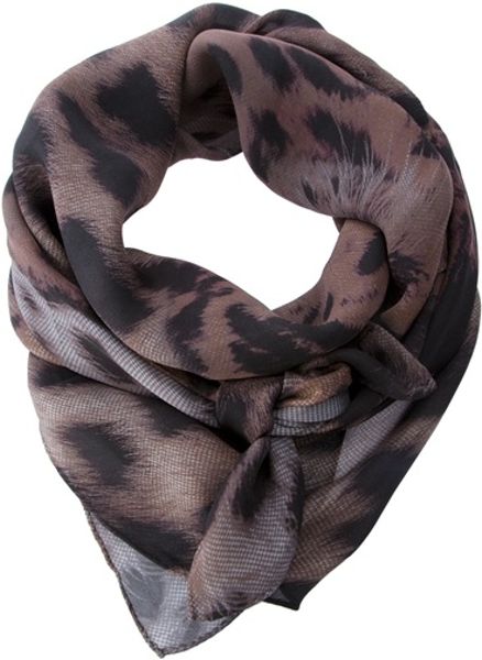 Emma Cook Leopard Print Scarf in Brown (leopard) - Lyst