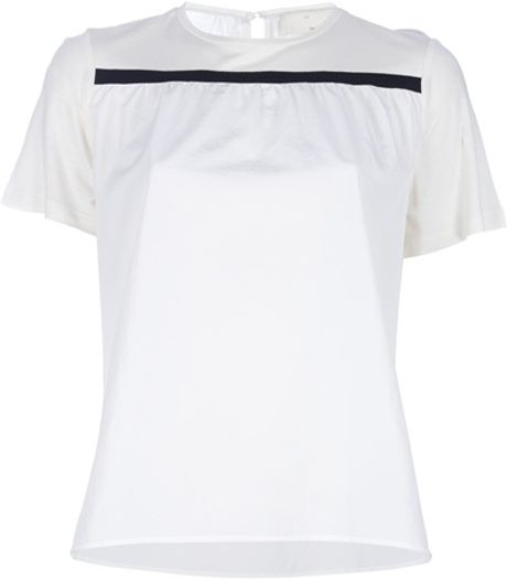 Girl. By Band Of Outsiders Short Sleeve Top in White - Lyst