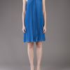 Halston Heritage One Shoulder Dress in Blue - Lyst