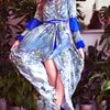 Hermione De Paula Lisa Love Gown W Out Frill On Sleeve in Blue - Lyst