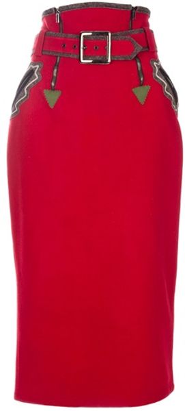 Jean Paul Gaultier Belted Skirt - Lyst