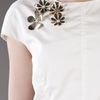 Lela Rose Flower Blouse in White - Lyst