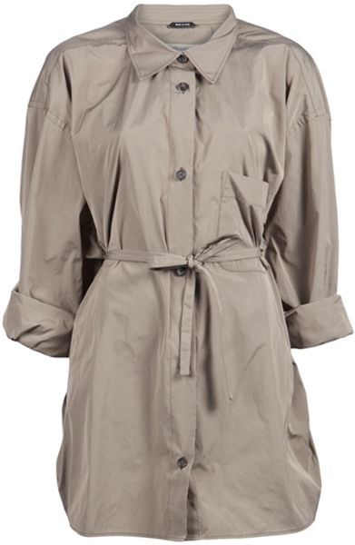 Maison Martin Margiela Button Up Tie Jacket in Brown (khaki) - Lyst