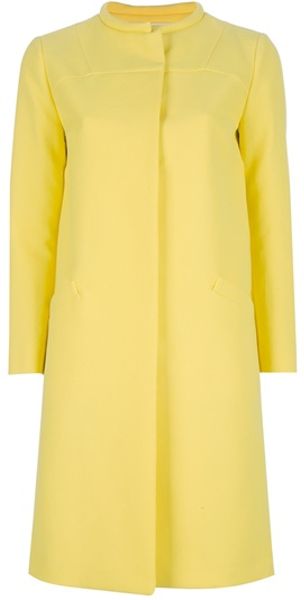 Marni Round Neck Coat in Yellow - Lyst