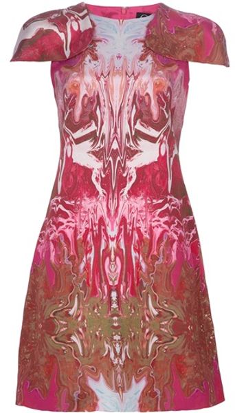 Mcq By Alexander Mcqueen Pattern Dress in Multicolor (pink) - Lyst