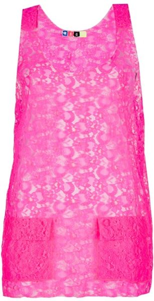 Msgm Floral Lace Vest in Purple (floral) - Lyst