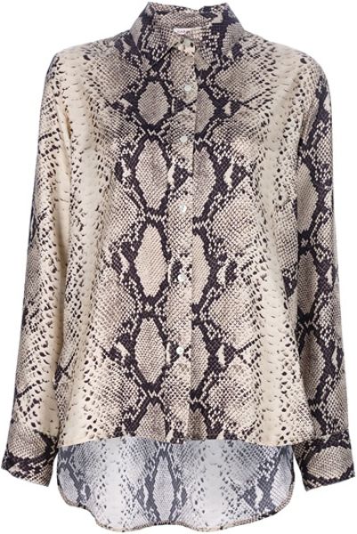 P.a.r.o.s.h. Python Print Shirt in Brown - Lyst