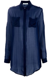Pierre Balmain Sheer Silk Blouse - Lyst