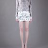 Pierre Balmain Printed Denim Skirt in White (denim) - Lyst
