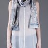Pierre Louis Mascia Lace Detail Scarf in Gray (grey) - Lyst
