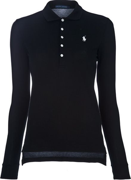 Ralph Lauren Blue Label Longsleeved Polo in Black - Lyst