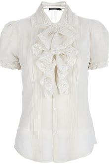 Ralph Lauren Lace Ruffled Blouse - Lyst
