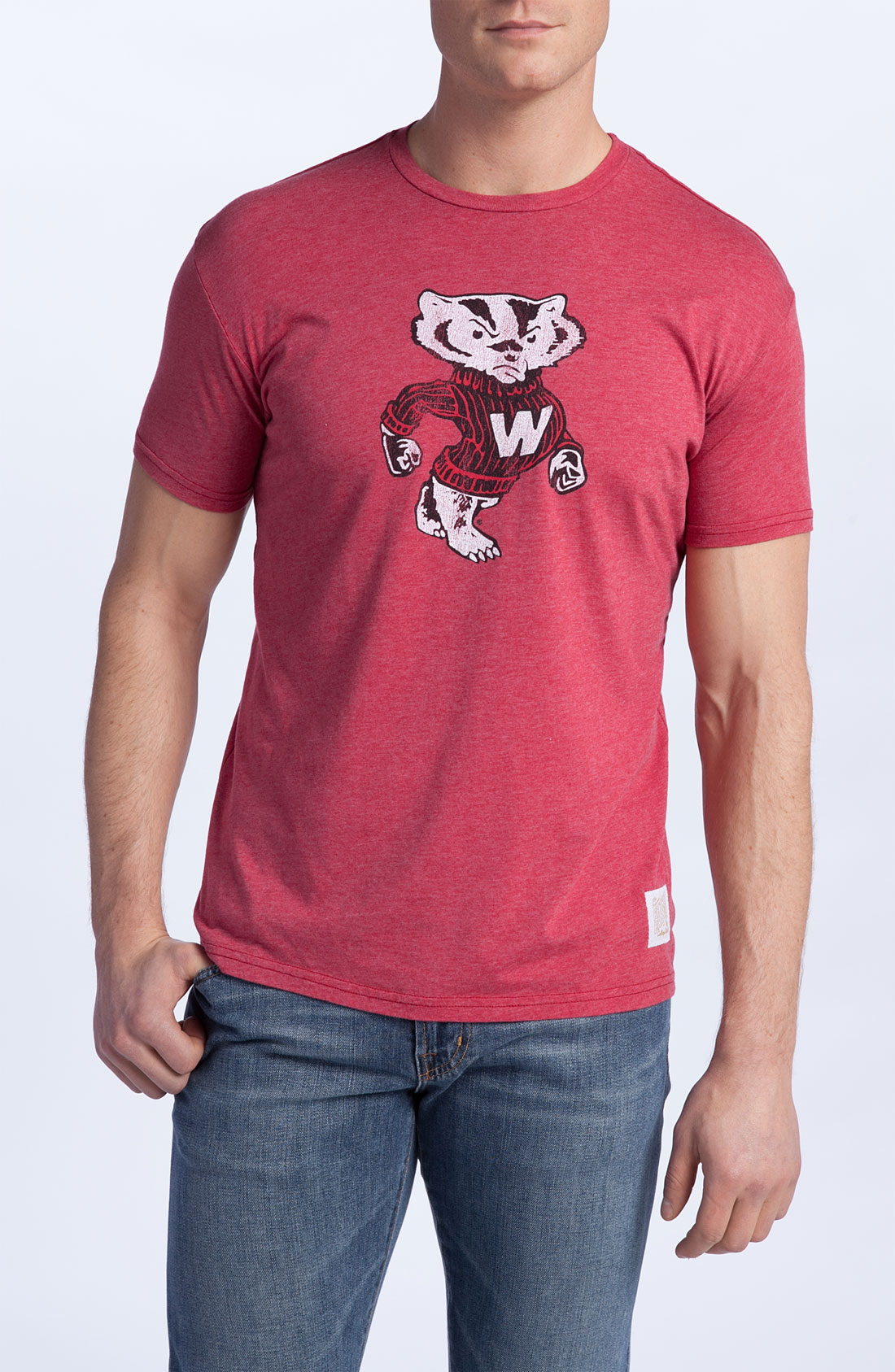 The Original Retro Brand Wisconsin Badgers Tshirt In Red For Men