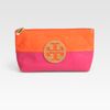 Tory Burch Small Canvas Leather Cosmetic Case in Orange (fuchsia) - Lyst
