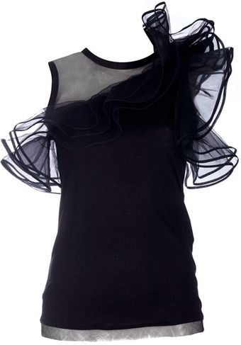 Valentino Ruffle Detailed Top - Lyst
