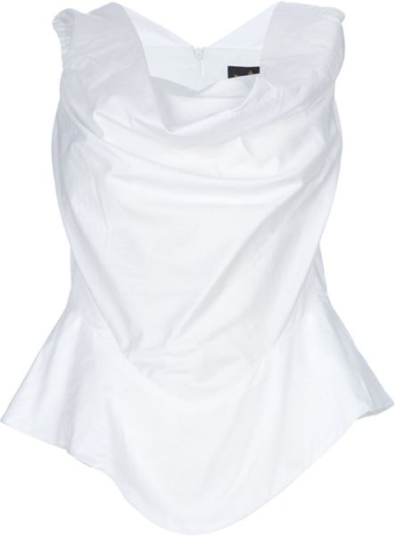 Vivienne Westwood Anglomania Corset Style Blouse in White - Lyst