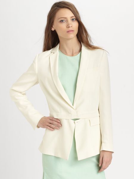3.1 Phillip Lim Convertible Silk Blazer in White (antique) - Lyst